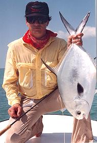 Capt. Johnston w/ nice permit at Andros Island Bonefish Clu