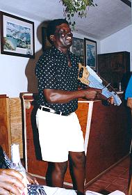 Rupert playing music at Andros Island Bonefish Club