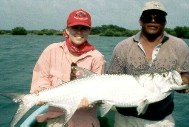 Anne Marie with here first Belizean tarpon